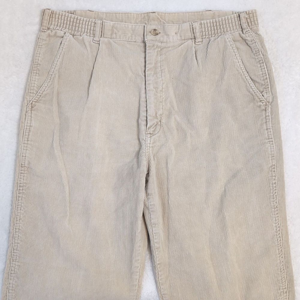 Vintage‎ Woolrich 1097 Camel Corduroy Pants Mens W36 L32 Pleated Flap Pockets